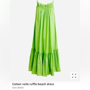 NWT Cotton voile ruffle beach dress Bright Green Size L/XL
